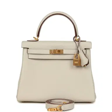 HERMÈS Hermes Special Order (HSS) Kelly Retourne 25 Craie Verso Togo Brushed Gold Hardware | Thumbnail 1 HERMÈS Hermes Special Order (HSS) Kelly Retourne 25 Craie Verso Togo Brushed Gold Hardware | Thumbnail 1
