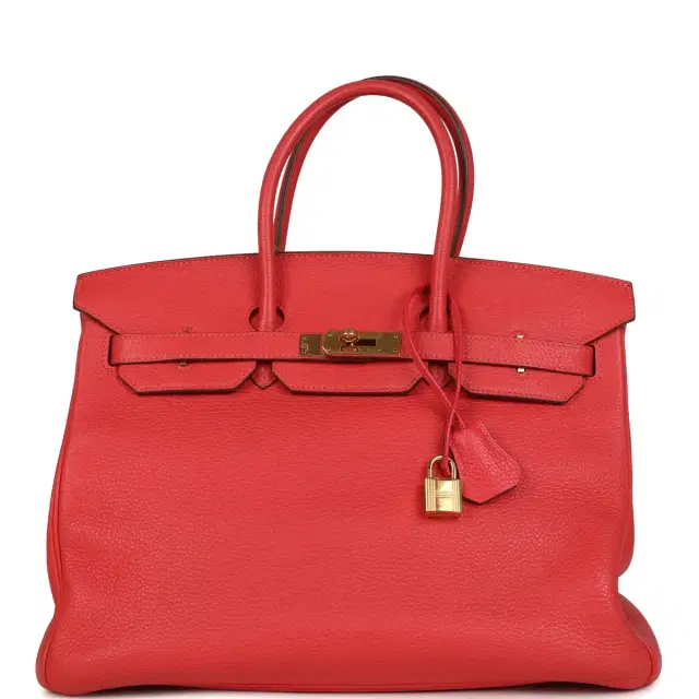 hermes Pre-owned Hermes Birkin 35 Geranium Togo Gold Hardware