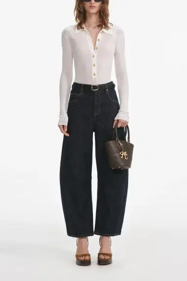 Self-Portrait Barrel Leg Jeans | Thumbnail 3 Self-Portrait Barrel Leg Jeans | Thumbnail 3