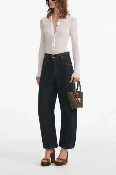 Self-Portrait Barrel Leg Jeans | Thumbnail 4 Self-Portrait Barrel Leg Jeans | Thumbnail 4