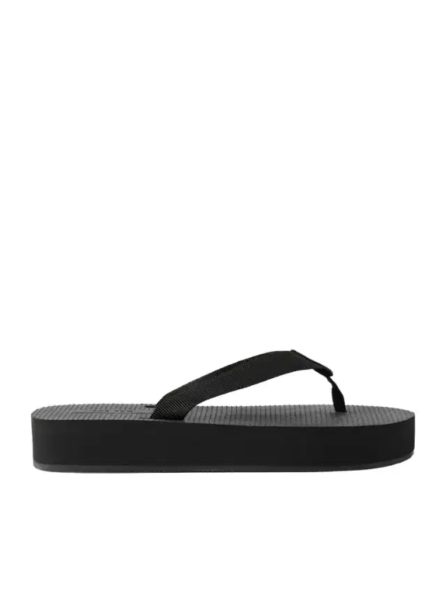 Dune Cotton-blend Grosgrain Platform Flip Flops