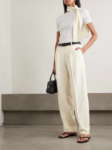 TOTEME Garderob Pleated Woven Tapered Pants | Thumbnail 2 TOTEME Garderob Pleated Woven Tapered Pants | Thumbnail 2