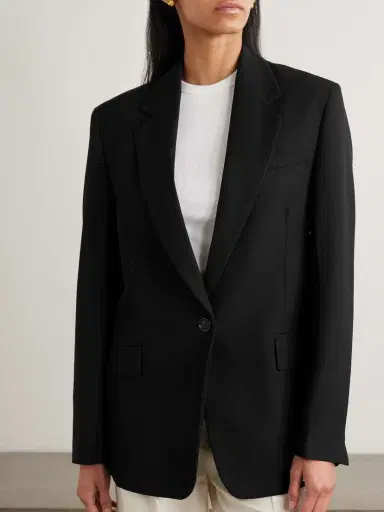 TOTEME Garderob Oversized Recycled Grain De Poudre Blazer | Thumbnail 3 TOTEME Garderob Oversized Recycled Grain De Poudre Blazer | Thumbnail 3