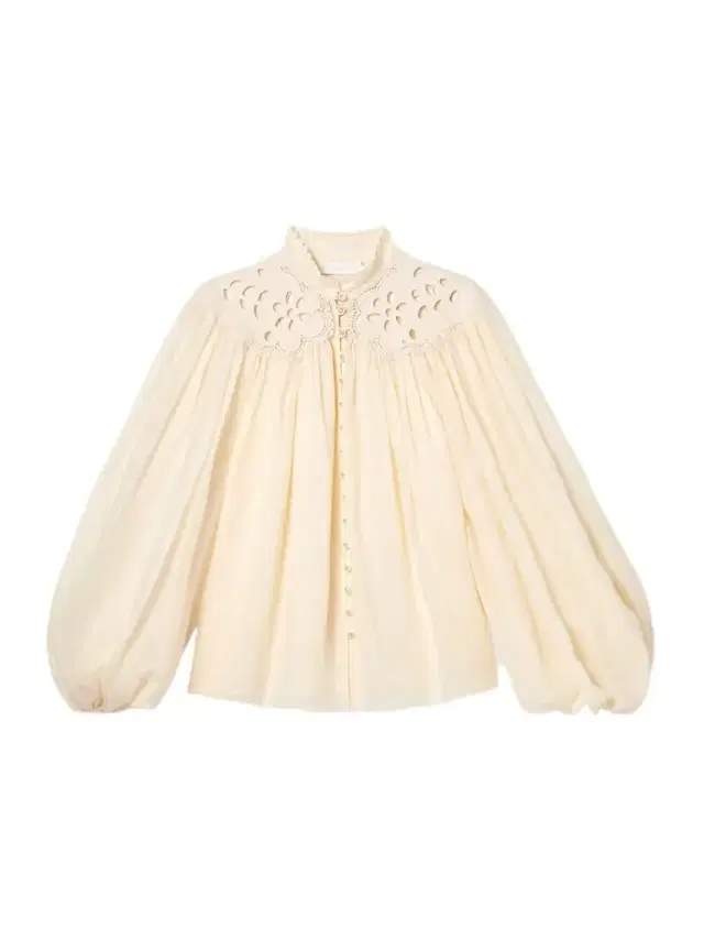 Coco Broderie Anglaise-trimmed Ramie Blouse