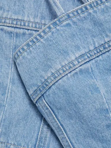 L'AGENCE Women's Arlin Seamed Denim Top - Le Grand | Thumbnail 7