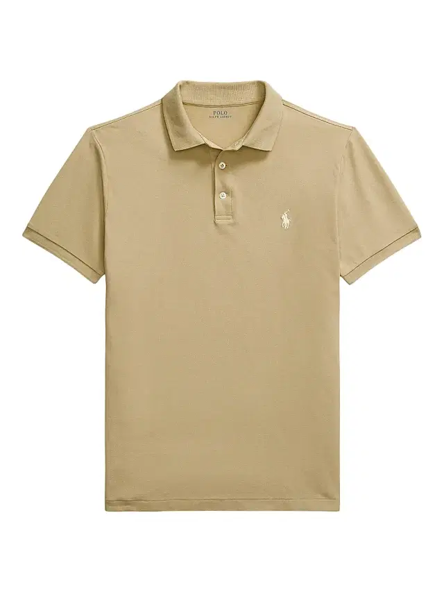 Men's Custom-Slim-Fit Stretch Mesh Polo Shirt - Classic Khaki