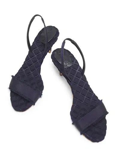 Aera Women's Claudia 70MM Vegan Grosgrain Slingback Sandals - Navy - Size 10.5 | Thumbnail 4 Aera Women's Claudia 70MM Vegan Grosgrain Slingback Sandals - Navy - Size 10.5 | Thumbnail 4