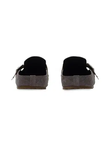 Burberry Men's Urchin Check-Trimmed Suede Clogs - Wave Blue | Thumbnail 3 Burberry Men's Urchin Check-Trimmed Suede Clogs - Wave Blue | Thumbnail 3