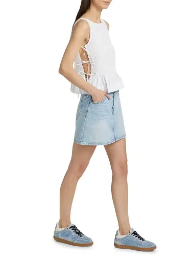 Ganni Women's Smocked Cotton Poplin Tank | Thumbnail 2 Ganni Women's Smocked Cotton Poplin Tank | Thumbnail 2