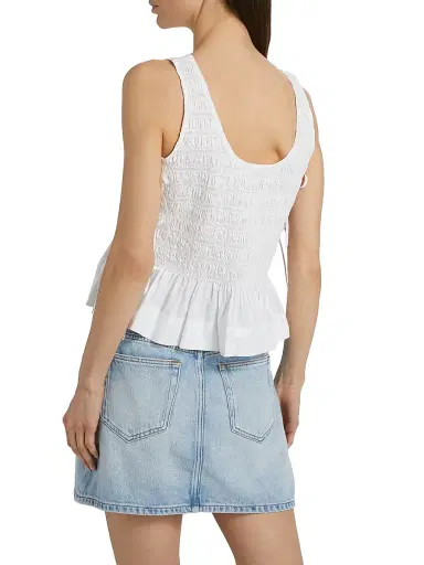 Ganni Women's Smocked Cotton Poplin Tank | Thumbnail 5 Ganni Women's Smocked Cotton Poplin Tank | Thumbnail 5