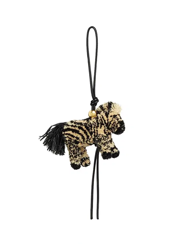 Women's x Paula's Ibiza Raffia & Leather Zebra Charm - Natural Black