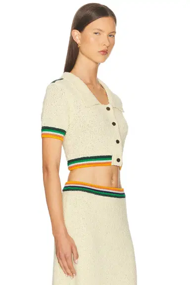 Christopher John Rogers Cropped Polo Top | Thumbnail 2