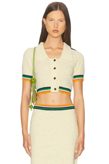 Christopher John Rogers Cropped Polo Top | Thumbnail 1