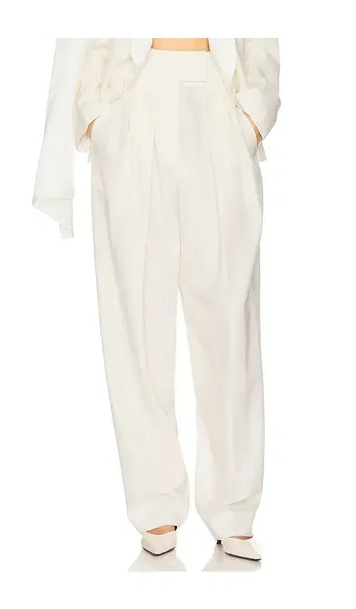 High Waist Pleated Suit Trouser