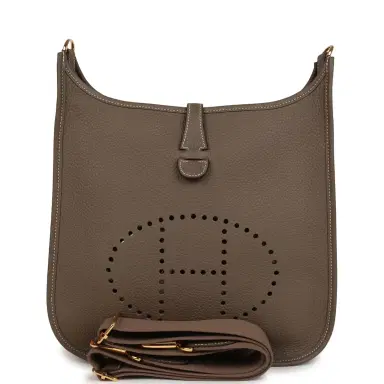 HERMÈS Hermes Evelyne III PM Etoupe Clemence Gold Hardware | Thumbnail 1