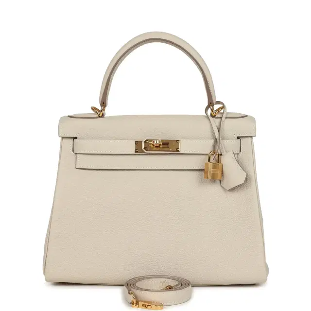 hermes Hermes Kelly Retourne 28 Craie Togo Gold Hardware