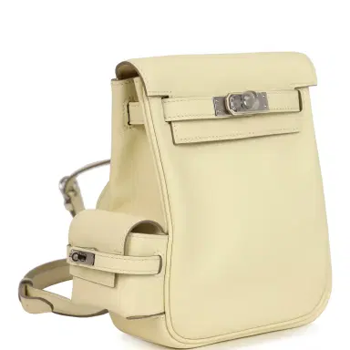 HERMÈS Hermes Mini Kelly Jump Backpack Jaune Milton Swift Palladium Hardware | Thumbnail 2 HERMÈS Hermes Mini Kelly Jump Backpack Jaune Milton Swift Palladium Hardware | Thumbnail 2