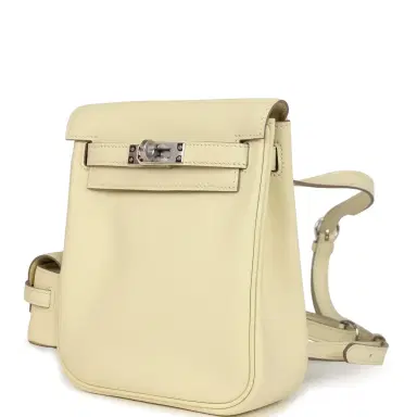 HERMÈS Hermes Mini Kelly Jump Backpack Jaune Milton Swift Palladium Hardware | Thumbnail 3 HERMÈS Hermes Mini Kelly Jump Backpack Jaune Milton Swift Palladium Hardware | Thumbnail 3