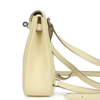 HERMÈS Hermes Mini Kelly Jump Backpack Jaune Milton Swift Palladium Hardware | Thumbnail 6 HERMÈS Hermes Mini Kelly Jump Backpack Jaune Milton Swift Palladium Hardware | Thumbnail 6