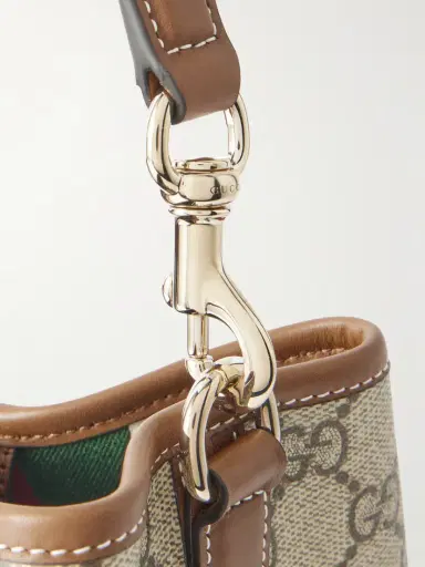 Gucci Gg Emblem Leather-trimmed Printed Coated-canvas Bucket Bag | Thumbnail 4