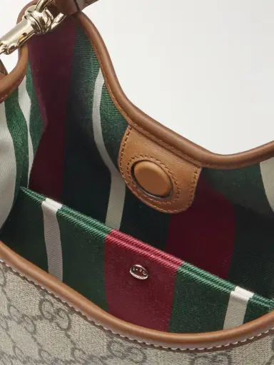 Gucci Gg Emblem Leather-trimmed Printed Coated-canvas Bucket Bag | Thumbnail 5