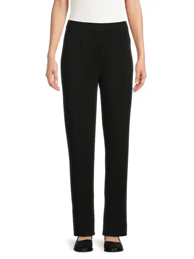 Misook Women's Nancy Mylana Knit Straight-Leg Pants - Black | Thumbnail 3 Misook Women's Nancy Mylana Knit Straight-Leg Pants - Black | Thumbnail 3