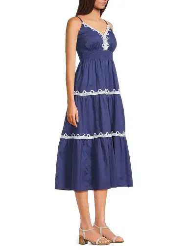 Lilly Pulitzer Women's Zanna Cotton Embroidered Midi-Dress | Thumbnail 4 Lilly Pulitzer Women's Zanna Cotton Embroidered Midi-Dress | Thumbnail 4