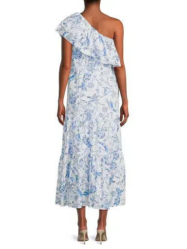Lilly Pulitzer Women's Mayella One-Shoulder Midi-Dress - Resort White Barefoot - Size XL | Thumbnail 5 Lilly Pulitzer Women's Mayella One-Shoulder Midi-Dress - Resort White Barefoot - Size XL | Thumbnail 5