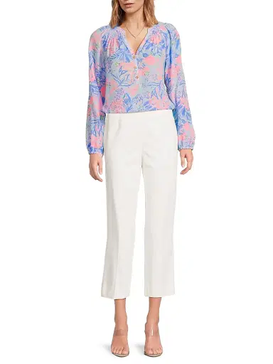 Lilly Pulitzer Women's Elsa Silk Top - Multi Elephant Splash - Size XL | Thumbnail 2 Lilly Pulitzer Women's Elsa Silk Top - Multi Elephant Splash - Size XL | Thumbnail 2