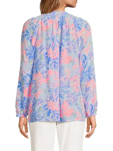 Lilly Pulitzer Women's Elsa Silk Top - Multi Elephant Splash - Size XL | Thumbnail 5 Lilly Pulitzer Women's Elsa Silk Top - Multi Elephant Splash - Size XL | Thumbnail 5