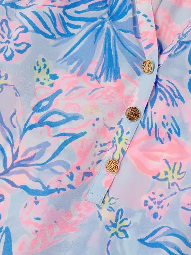 Lilly Pulitzer Women's Elsa Silk Top - Multi Elephant Splash - Size XL | Thumbnail 6 Lilly Pulitzer Women's Elsa Silk Top - Multi Elephant Splash - Size XL | Thumbnail 6