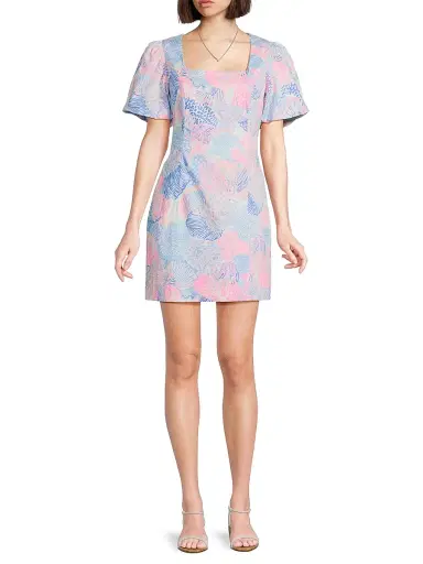 Lilly Pulitzer Women's Kalinara Stretch-Cotton Skirted Romper - Multi Roar Of The Seas - Size 16 | Thumbnail 2