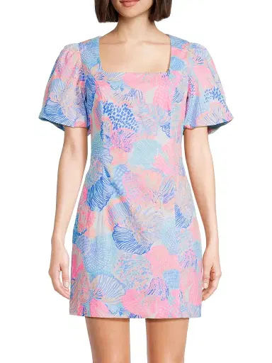 Lilly Pulitzer Women's Kalinara Stretch-Cotton Skirted Romper - Multi Roar Of The Seas - Size 16 | Thumbnail 3