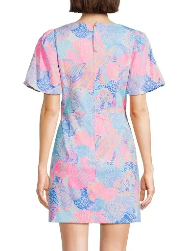 Lilly Pulitzer Women's Kalinara Stretch-Cotton Skirted Romper - Multi Roar Of The Seas - Size 16 | Thumbnail 5