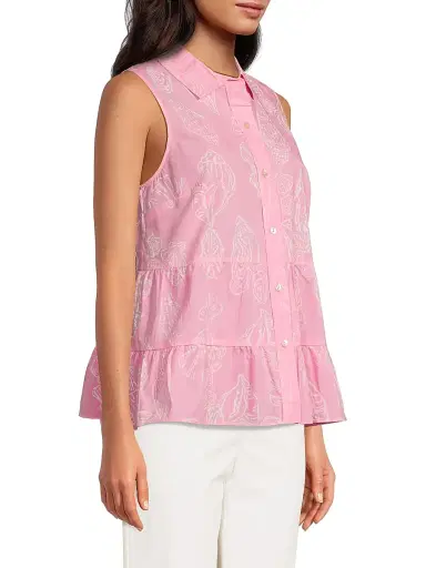 Lilly Pulitzer Women's Breah Sleeveless Top - Rousseau Pink Cool As Shell - Size 14 | Thumbnail 4 Lilly Pulitzer Women's Breah Sleeveless Top - Rousseau Pink Cool As Shell - Size 14 | Thumbnail 4