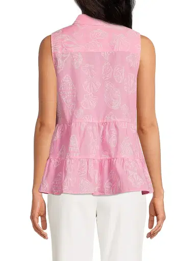 Lilly Pulitzer Women's Breah Sleeveless Top - Rousseau Pink Cool As Shell - Size 14 | Thumbnail 5 Lilly Pulitzer Women's Breah Sleeveless Top - Rousseau Pink Cool As Shell - Size 14 | Thumbnail 5