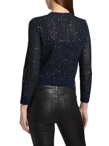 L'Agence Women's Blanca Knit Sequined Cardigan | Thumbnail 5 L'Agence Women's Blanca Knit Sequined Cardigan | Thumbnail 5