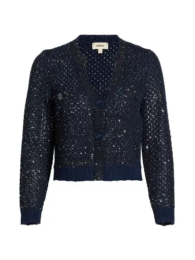 L'Agence Women's Blanca Knit Sequined Cardigan | Thumbnail 1 L'Agence Women's Blanca Knit Sequined Cardigan | Thumbnail 1