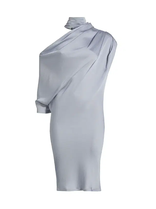 Nonchalant Label Women's Siren Draped Satin Minidress - Steel