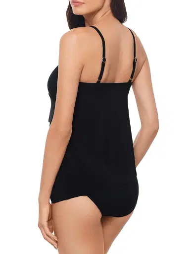Magicsuit Women's Solid Elsa Asymmetric Tankini Top - Black - Size 10 | Thumbnail 3
