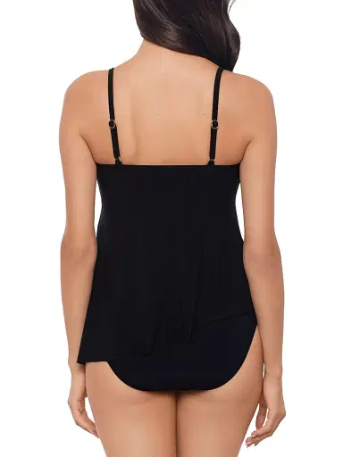 Magicsuit Women's Solid Elsa Asymmetric Tankini Top - Black - Size 10 | Thumbnail 4