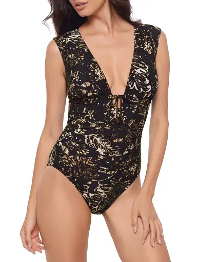 Magicsuit Women's Balinese Dash Ruched One-Piece Swimsuit | Thumbnail 2 Magicsuit Women's Balinese Dash Ruched One-Piece Swimsuit | Thumbnail 2