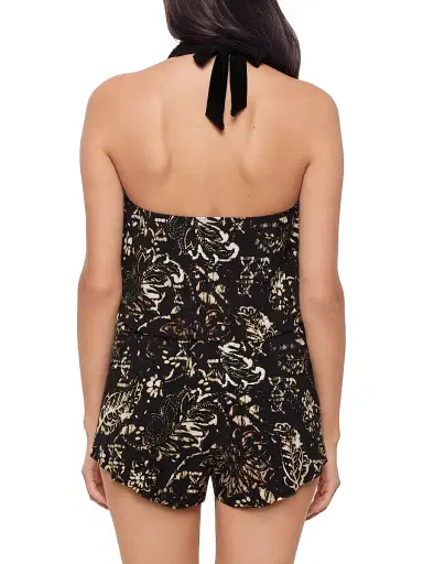 Magicsuit Women's Balinese Piper Abstract Cotton Halterneck Playsuit - Black Multi - Size 16 | Thumbnail 4 Magicsuit Women's Balinese Piper Abstract Cotton Halterneck Playsuit - Black Multi - Size 16 | Thumbnail 4