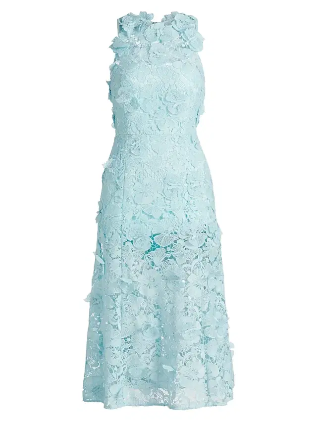 As It May Women's Samara Lace Midi Dress - Celeste Blue