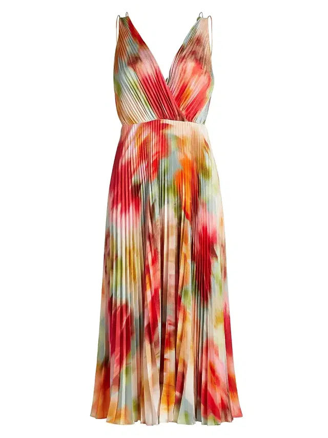 As It May Women's Nylah Printed Satin Midi-Dress - Blurred Garden