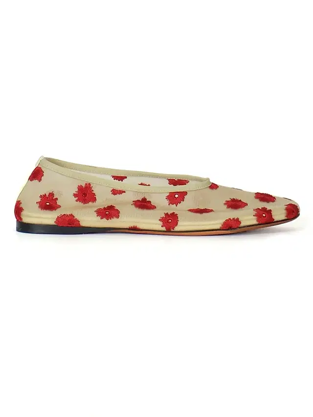 Proenza Schouler Women's Tee Embroidered Slipper Ballet Flats - Beige Red