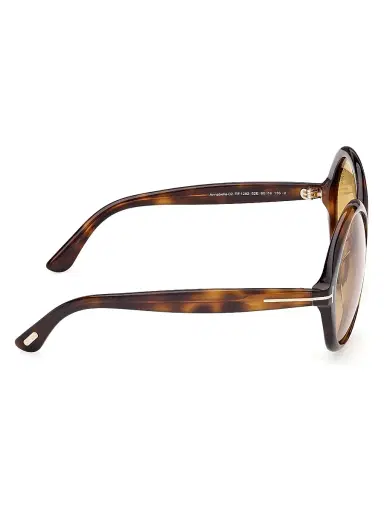 Tom Ford Women's Annabelle 60MM Round Oversized Sunglasses - Shiny Dark Havana Yellow | Thumbnail 7
