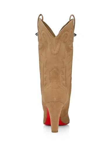 Christian Louboutin Women's Santiabooty 85MM Veau Velours Calf Booties - Lionne | Thumbnail 3
