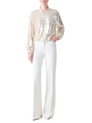 Akris Women's Farid Seamed Bootcut Pants - Ecru - Size 16 | Thumbnail 2