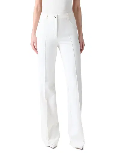 Akris Women's Farid Seamed Bootcut Pants - Ecru - Size 16 | Thumbnail 3